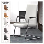 Chaise de bureau moderne - Cuir rembourré avec piètement luge ergonomique en fer