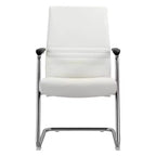 Chaise de bureau moderne - Cuir rembourré avec piètement luge ergonomique en fer