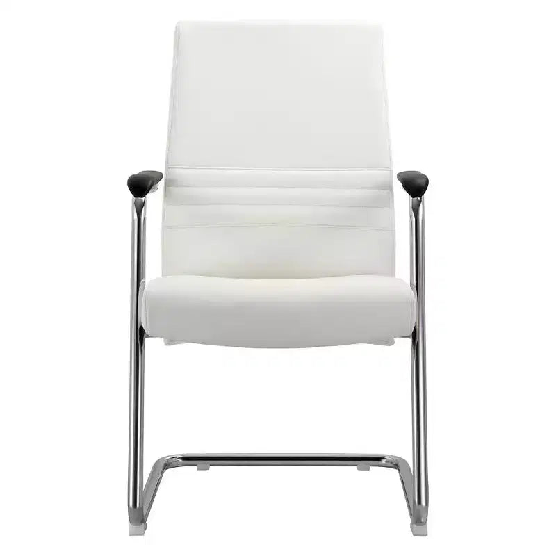 Chaise de bureau moderne - Cuir rembourré avec piètement luge ergonomique en fer