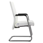 Chaise de bureau moderne - Cuir rembourré avec piètement luge ergonomique en fer