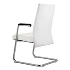 Chaise de bureau moderne - Cuir rembourré avec piètement luge ergonomique en fer