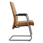 Chaise de bureau moderne - Cuir rembourré avec piètement luge ergonomique en fer