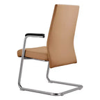 Chaise de bureau moderne - Cuir rembourré avec piètement luge ergonomique en fer