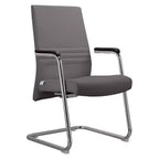 Chaise de bureau moderne - Cuir rembourré avec piètement luge ergonomique en fer