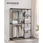 Armoire Portable Autonome Organisatrice de Vêtements avec Étagères et Tringles
