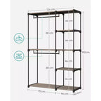 Armoire Portable Autonome Organisatrice de Vêtements avec Étagères et Tringles