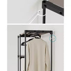 Armoire Portable Autonome Organisatrice de Vêtements avec Étagères et Tringles