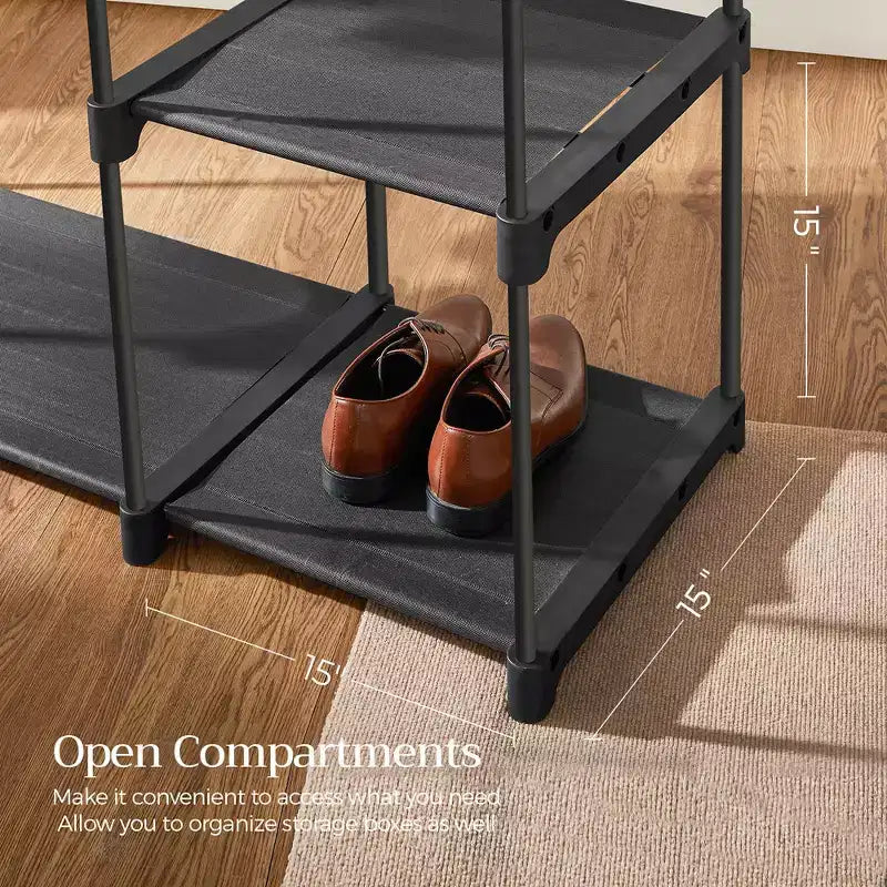 Armoire Portable Autonome Organisatrice de Vêtements avec Étagères et Tringles