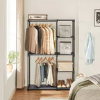 Armoire Portable Autonome Organisatrice de Vêtements avec Étagères et Tringles