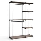 Armoire Portable Autonome Organisatrice de Vêtements avec Étagères et Tringles