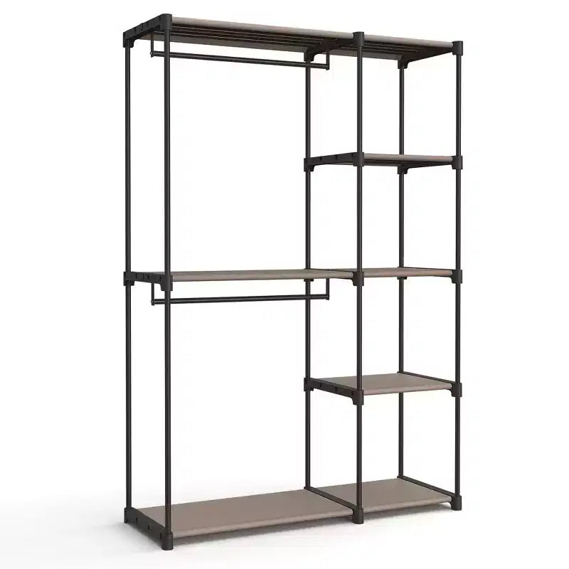 Armoire Portable Autonome Organisatrice de Vêtements avec Étagères et Tringles