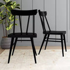 Plank+Beam Windsor Dining Chair Set of 2 Solid Wood Chairs for Kitchen Office Living Room