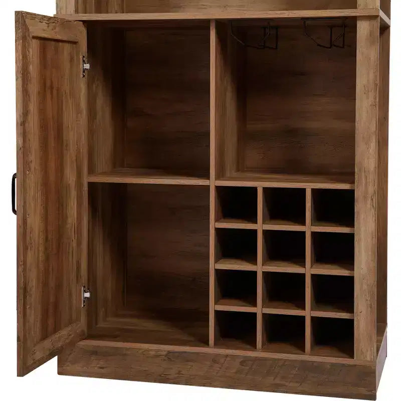 Meuble de rangement en bois imitation rotin, buffet de cuisine