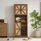 Meuble de rangement en bois imitation rotin, buffet de cuisine