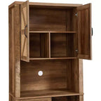 Meuble de rangement en bois imitation rotin, buffet de cuisine